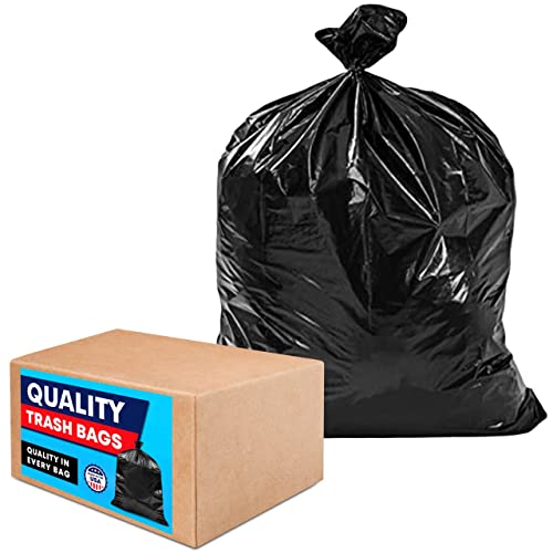 Veska 55 Gallon Trash Bags, (Value Pack 50 Bags w/Ties) Large Trash Bags 55 Gallon, Lawn and Leaf Bags, Extra Large Trash Can Liners, 50 Gallon Trash Bags, 60 Gallon Trash Bags, 55 Gal Trash Bags.