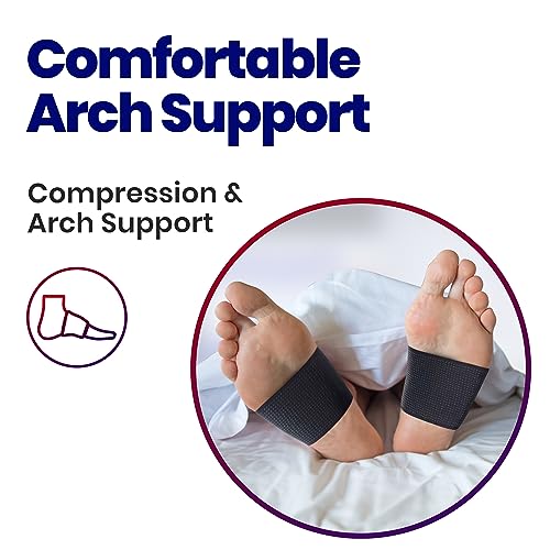 Plantar Fasciitis Arch Supports - Compression Sleeves Foot Brace For Heel Pain, Bone Spurs, Flat Feet, High Arches Copper Infused Plantar Fasciitis Relief Bands Women Men Under or Over Socks Fits Most