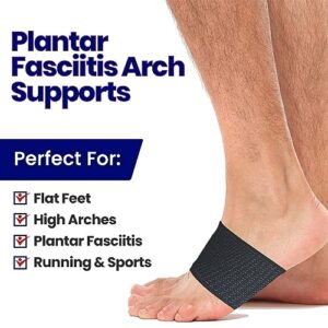 Plantar Fasciitis Arch Supports - Compression Sleeves Foot Brace For Heel Pain, Bone Spurs, Flat Feet, High Arches Copper Infused Plantar Fasciitis Relief Bands Women Men Under or Over Socks Fits Most