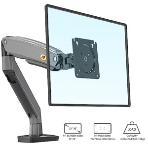 NB North Bayou Monitor Arm Desk Mount Ultra Wide Full Motion Swivel Long Arm with Gas Spring for 22''-35''Monitors from 6.6 to 26.4lbs Height Adjustable Monitor Mount Stand G70