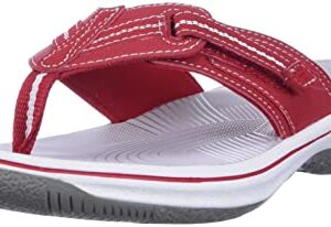 Clarks Women's Brinkley Jazz Flip Flop, red Synthetic, 7 Medium US