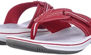 Clarks Women's Brinkley Jazz Flip Flop, red Synthetic, 7 Medium US