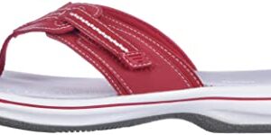 Clarks Women's Brinkley Jazz Flip Flop, red Synthetic, 7 Medium US