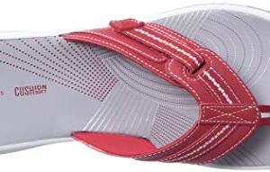 Clarks Women's Brinkley Jazz Flip Flop, red Synthetic, 7 Medium US