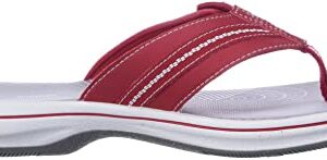 Clarks Women's Brinkley Jazz Flip Flop, red Synthetic, 7 Medium US