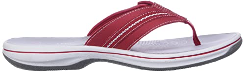 Clarks Women's Brinkley Jazz Flip Flop, red Synthetic, 7 Medium US