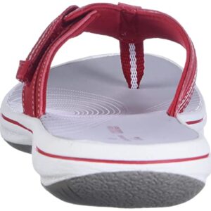 Clarks Women's Brinkley Jazz Flip Flop, red Synthetic, 7 Medium US