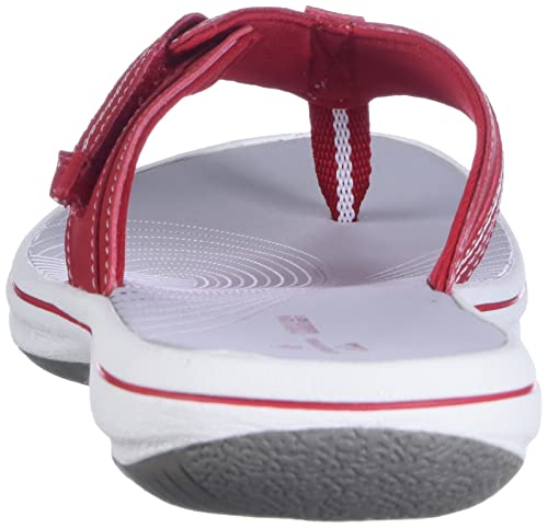 Clarks Women's Brinkley Jazz Flip Flop, red Synthetic, 7 Medium US