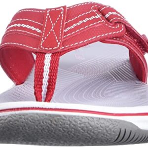 Clarks Women's Brinkley Jazz Flip Flop, red Synthetic, 7 Medium US