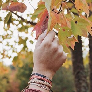 Pura Vida Solid Coral Bracelet - Handcrafted with Iron-Coated Copper Charm - Wax-Coated, 100% Waterproof