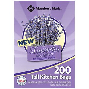 Members Mark Power Flex Tall Kitchen Drawstring Trash Bags (13 Gallon, 2 Rolls of 100 Ct, 200 Count Total), White