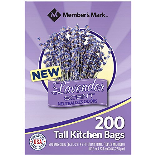 Members Mark Power Flex Tall Kitchen Drawstring Trash Bags (13 Gallon, 2 Rolls of 100 Ct, 200 Count Total), White