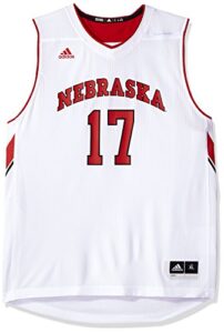 ncaa nebraska cornhuskers adult men replica basketball jersey large,white