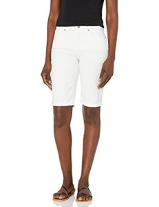 nydj women's briella roll cuff jean long slimming denim shorts, optic white, 12