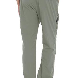 TBMPOY Men's Outdoor Lightweight Windproof Belted Quick-Dry Hiking Pants Thin Sage Green L