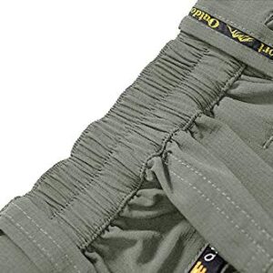 TBMPOY Men's Outdoor Lightweight Windproof Belted Quick-Dry Hiking Pants Thin Sage Green L