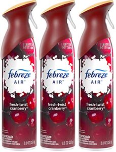 febreze 037000988854 air freshener spray-limited edition-winter collection 2017-fresh-twist cranberry-net wt. 8.8 oz (250 g) per bottle b, 8.8 ounce (pack of 3)