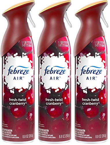 Febreze 037000988854 Air Freshener Spray-Limited Edition-Winter Collection 2017-Fresh-Twist Cranberry-Net Wt. 8.8 OZ (250 g) Per Bottle B, 8.8 Ounce (Pack of 3)