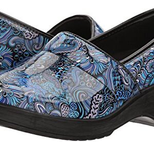 Easy Works Women's LYNDEE Health Care Professional Shoe, Blue pop Patent, 9 Wide