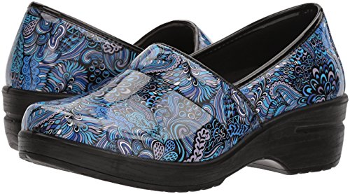 Easy Works Women's LYNDEE Health Care Professional Shoe, Blue pop Patent, 9 Wide