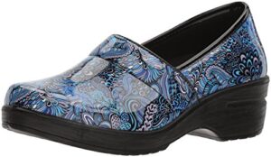 easy works women's lyndee health care professional shoe, blue pop patent, 9 wide