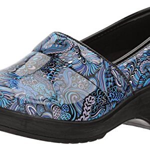 Easy Works Women's LYNDEE Health Care Professional Shoe, Blue pop Patent, 9 Wide