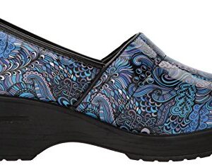 Easy Works Women's LYNDEE Health Care Professional Shoe, Blue pop Patent, 9 Wide