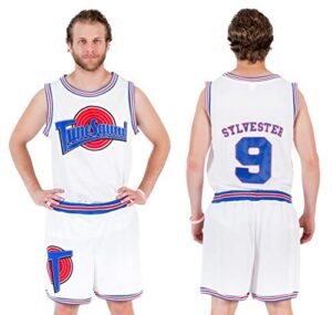 space jam tune squad basketball jersey (x-large, sylvester)
