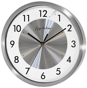 fzy.bstim non ticking silent wall clock decorative,analog metal wall clock battery operated,bedroom/living room/office/kitchen clock,10 inch