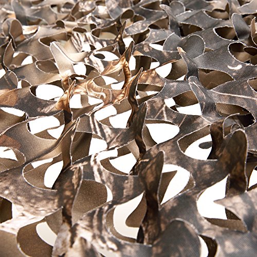AUSCAMOTEK 300D Camo Net Camouflage Netting Blinds Material for Hunting Accessories Ground Portable Blind Tree Stand Chair Brown 5x10 Feet