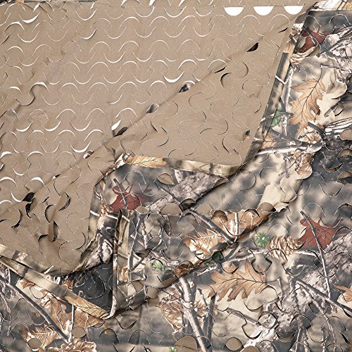 AUSCAMOTEK 300D Camo Net Camouflage Netting Blinds Material for Hunting Accessories Ground Portable Blind Tree Stand Chair Brown 5x10 Feet