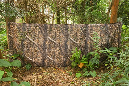 AUSCAMOTEK 300D Camo Net Camouflage Netting Blinds Material for Hunting Accessories Ground Portable Blind Tree Stand Chair Brown 5x10 Feet