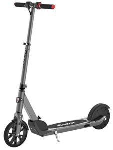 razor e prime adult electric scooter - up to 15 mph, 8" airless flat-free tires, rear wheel drive, 250w brushless hub motor, lightweight aluminum frame, anti-rattle system, foldable