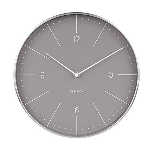 Karlsson, Wall Clock, Steel, Grry, One Size
