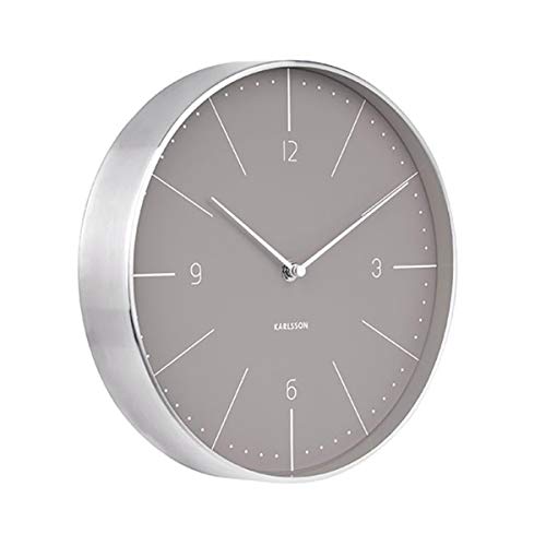 Karlsson, Wall Clock, Steel, Grry, One Size