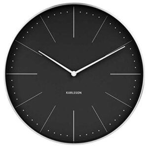 karlsson, wall clock, steel, black, one size