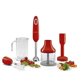 Smeg Red 50's Retro Hand Blender with Accessories