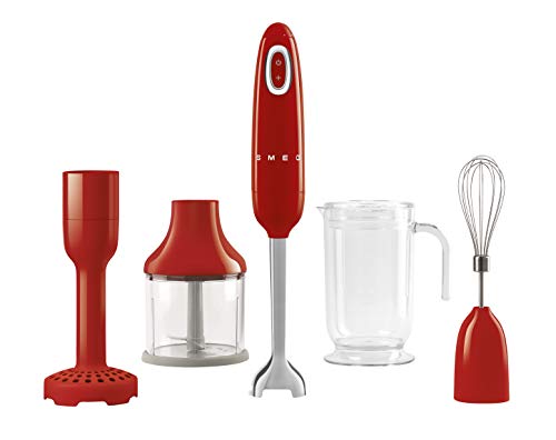 Smeg Red 50's Retro Hand Blender with Accessories