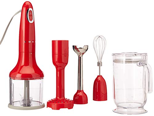 Smeg Red 50's Retro Hand Blender with Accessories