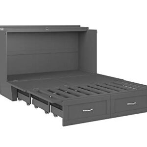 AFI Monroe Murphy Bed Chest with Charging Station, Queen, Grey