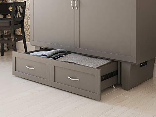 AFI Monroe Murphy Bed Chest with Charging Station, Queen, Grey