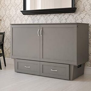 AFI Monroe Murphy Bed Chest with Charging Station, Queen, Grey