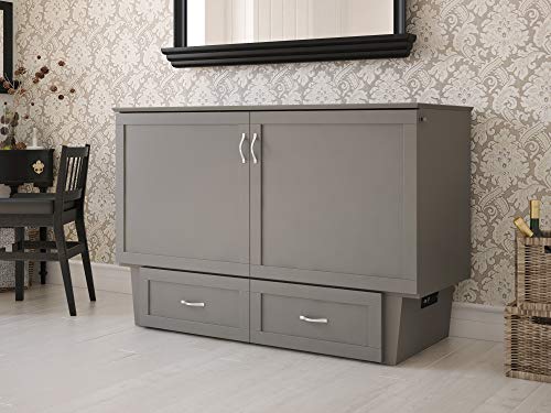 AFI Monroe Murphy Bed Chest with Charging Station, Queen, Grey