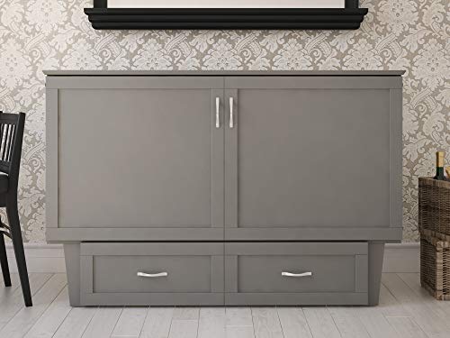 AFI Monroe Murphy Bed Chest with Charging Station, Queen, Grey