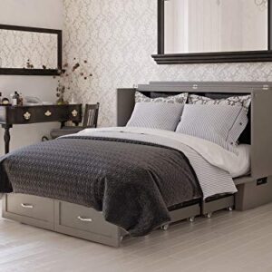 AFI Monroe Murphy Bed Chest with Charging Station, Queen, Grey