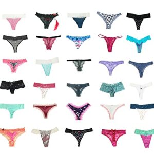 jooniyaa Women Variety of Underwear Pack T-Back Thong G-String Panties（20pcs,M）