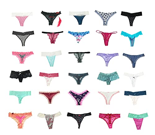 jooniyaa Women Variety of Underwear Pack T-Back Thong G-String Panties（20pcs,M）