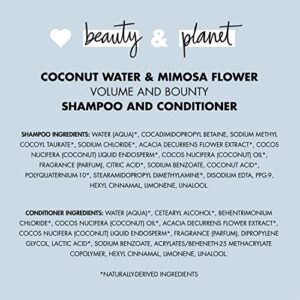 Love Beauty and Planet Volume and Bounty Thickening Shampoo and Conditioner For Volume and Fine Hair Care Coconut Water & Mimosa Flower, Paraben Free, Silicone Free, and Vegan 13.5 oz 2 count