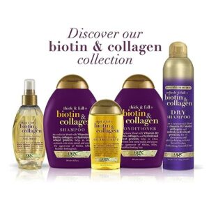 OGX Thick & Full + Biotin & Collagen Shampoo & Conditioner Set, (packaging may vary), Purple, 13 Fl Oz (Pack of 2)