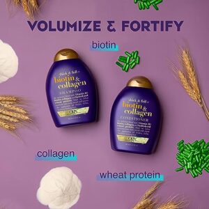 OGX Thick & Full + Biotin & Collagen Shampoo & Conditioner Set, (packaging may vary), Purple, 13 Fl Oz (Pack of 2)